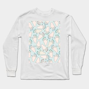 Many Hands Pattern Long Sleeve T-Shirt